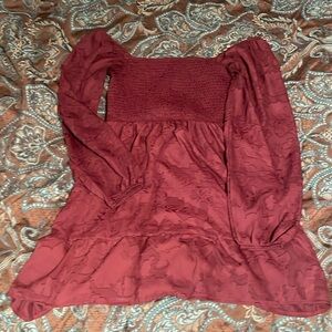 Burgundy long sleeve dress